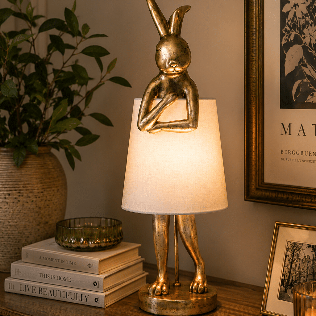 Golden Bunny Lamp Large